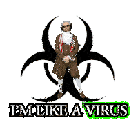 a group of men standing next to each other with the words " i 'm like a virus " on the bottom