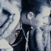 a close up of a person 's ear with a fur coat on