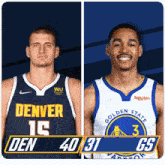 Denver Nuggets (40) Vs. Golden State Warriors (31) First-second Period Break GIF - Nba Basketball Nba 2021 GIFs