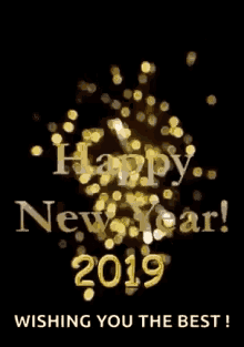 Happy New Year 2019 GIF - Happy New Year 2019 Gold GIFs