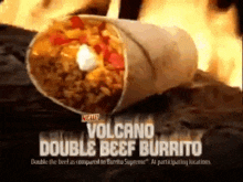 Taco Bell Volcano Double Beef Burrito GIF - Taco Bell Volcano Double Beef Burrito Tex Mex GIFs