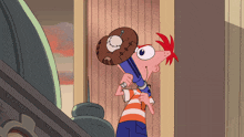 a cartoon character wearing a cowboy hat is holding a bat