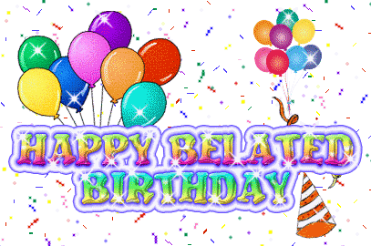 Happy Belated Birthday Balloon Sticker - Happy Belated Birthday Balloon Confetti Stickers