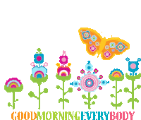 Good Morning Flowers Sticker - Good Morning Flowers Butterfly Stickers