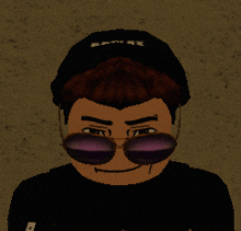 a cartoon character wearing sunglasses and a hat that says rmax