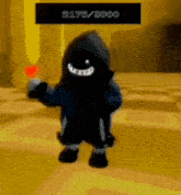 a cartoon character is standing in a maze holding a heart and smiling .