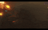 a blurred image of a man with a purple light on his face
