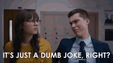 Arden Rose Jeremy Shada GIF - Arden Rose Jeremy Shada Its Just A Dumb Joke Right GIFs