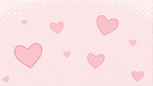 a pink background with hearts and dots on it