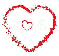 a red heart with the word love written on it