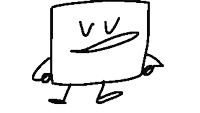 a black and white drawing of a box with an angry face