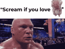a picture of a man with the words " scream if you love "