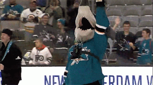 GIF: Kings mascot tackles Sharks mascot after loss - Talk Hockey