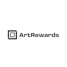 a black and white logo for a company called art rewards