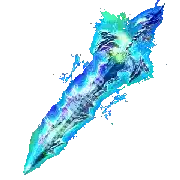a drawing of a blue and green object on a white surface