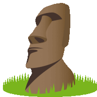 a statue of a man 's head is standing in the grass