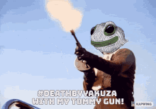 Cyber Frogs Yakuza Tommy Gun GIF