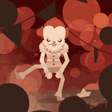 a cartoon drawing of pennywise the clown from it 's a nightmare on elm street