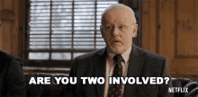 Are You Two Involved Dean Paul Larson GIF - Are You Two Involved Dean Paul Larson The Chair GIFs
