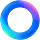 a blue and purple circle with a white circle in the middle on a white background .