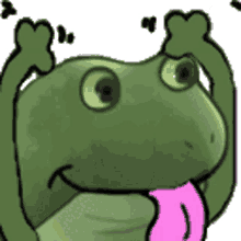 frog tongue out teasing mock bleh