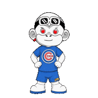 a cartoon character with a cubs shirt on
