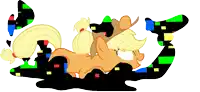 a cartoon of a pony with a ponytail and a cowboy hat on