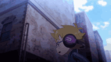 a cartoon character wearing headphones with the letter u on it