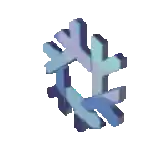 a blue and purple snowflake on a white background .