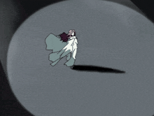 a cartoon of a woman in a white cape