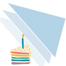 a birthday card that says feliz cumpleanos and a slice of cake