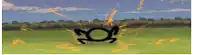 a cartoon drawing of a person standing in a field with a circle in the middle .
