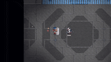 a screenshot of a video game with a brick wall and a fireball coming out of it .