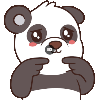 a cartoon of a panda bear making a sad face