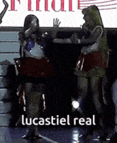 lucastiel real is written on the bottom of a picture