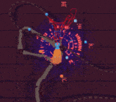 a pixel art drawing of a spider with chinese characters on the bottom