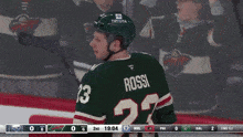 a hockey player wearing a ccm helmet celebrates with his teammates