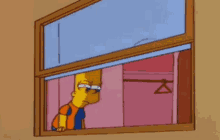 Bart Window GIF - Bart Window Simpsons GIFs