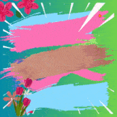a colorful background with flowers and the word " aea "