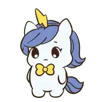 a cartoon drawing of a unicorn with a yellow bow tie