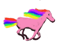 sticker horse rainbow running run