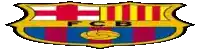 a pixel art of a fc barcelona logo