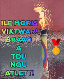 Victory Mauritius Maurice Alle Moris Jioi Viktwar Bravo Gold Or Medal Flambeau GIF