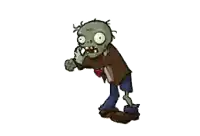 a cartoon of a zombie with a brown jacket and tie .
