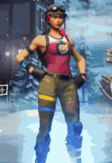 a pixelated image of a girl with a target on her shirt