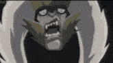 a cartoon drawing of a monster with a very angry face