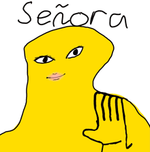 señora is written on the top of a yellow cartoon character