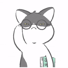 cat gray glasses sun glasses book