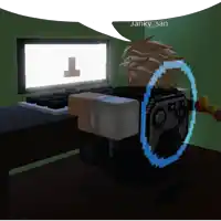 a cartoon character with a speech bubble that says janky san