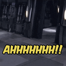 a cartoon of a hallway with the words ahhhh on it